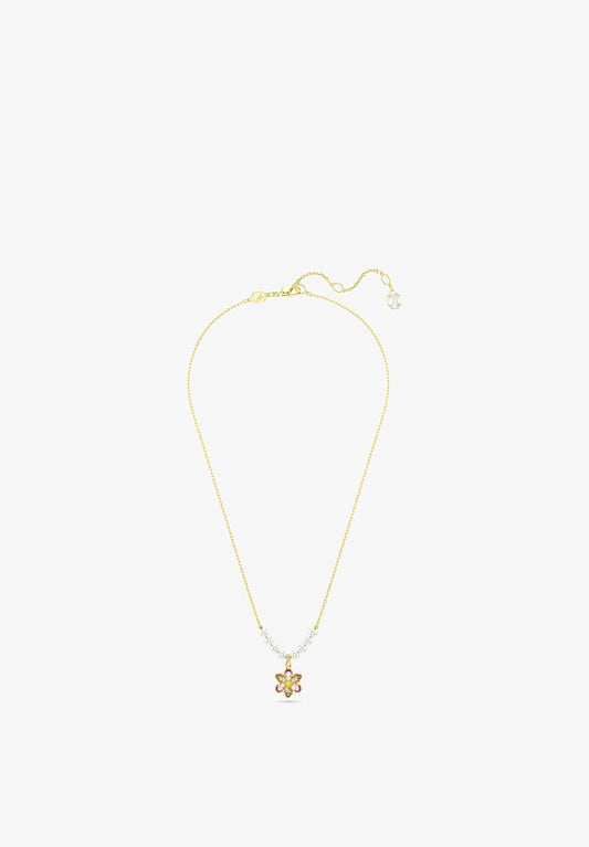 IDYLLIA CRYSTAL PEARL MIXED CUTS FLOWER TONE - Collier - yellow